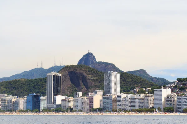 Pláž Copacabana Krista Vykupitele, rio de janeiro — Stock fotografie