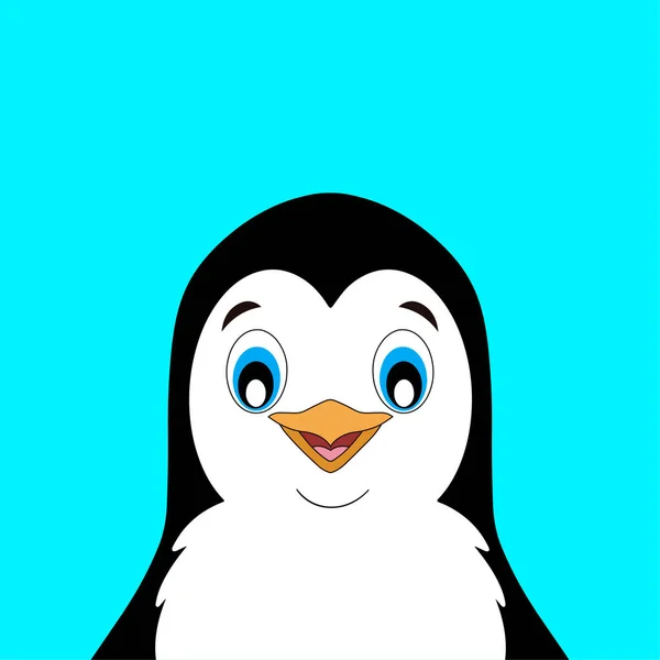 Cute Penguin Blue Background — Image vectorielle