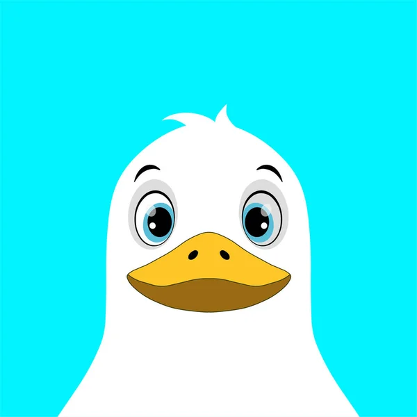 Cartoon Duck Blue Background — Stockvektor