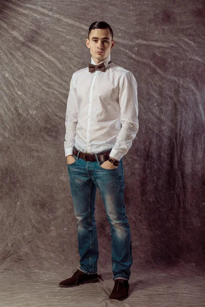 Full length portrait of a casual young man — Stock Photo, Image