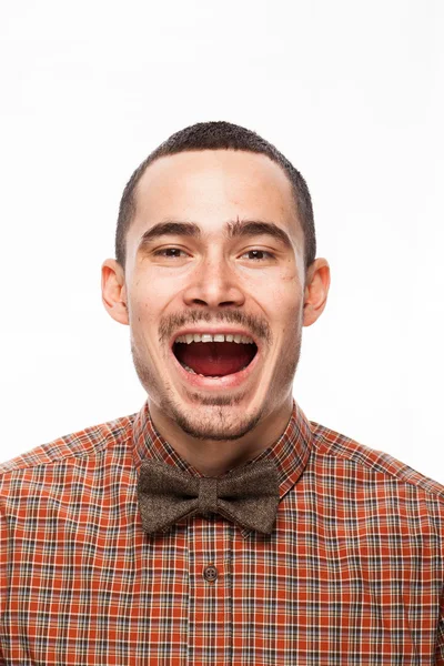 Funny portrait of a man with emotion on her face — Stock Photo, Image