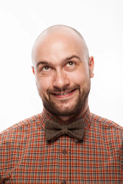 Funny portrait of a man with emotion on her face in the studio — Stock Photo, Image