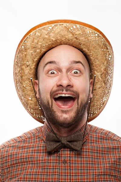 Funny portrait of a man with emotion on her face — Stock Photo, Image