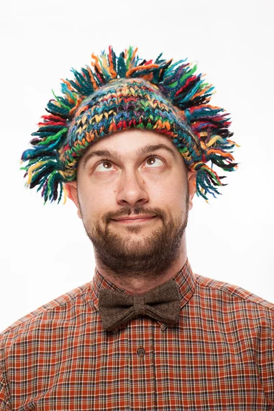 Retrato engraçado de um homem com emoção no rosto — Fotografia de Stock