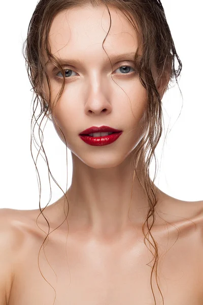 Schönheitsportrait der jungen Frau schönes Make-up — Stockfoto