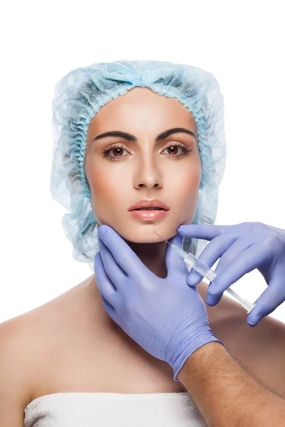 Injeção de Botox. — Fotografia de Stock