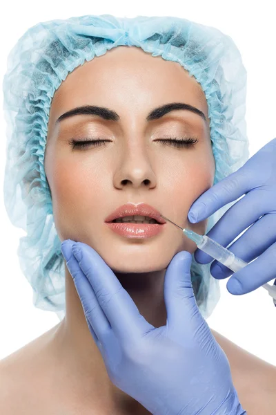 Kosmetische Botox-Injektion für das hübsche Frauengesicht — Stockfoto