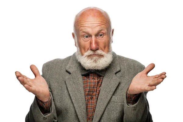 Old man with a big beard and a smile — Stock Photo, Image