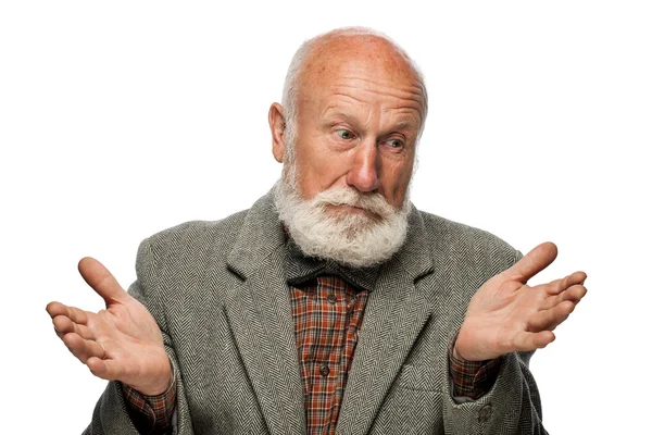 Old man with a big beard and a smile — Stock Photo, Image