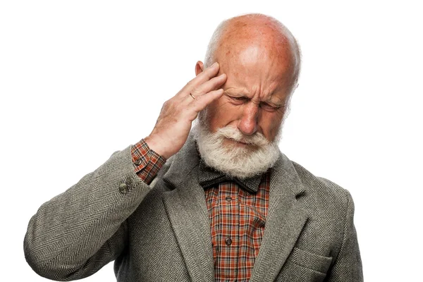 Viejo con una barba grande y una sonrisa — Foto de Stock