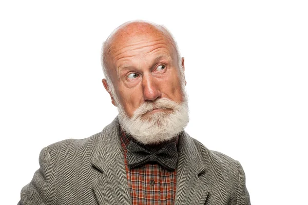 Old man with a big beard and a smile — Stock Photo, Image