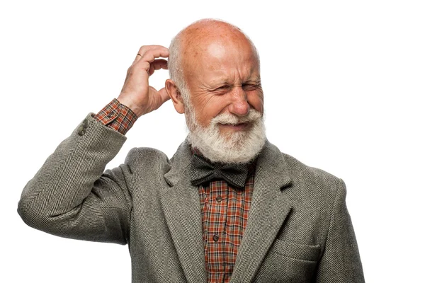 Old man with a big beard and a smile — Stock Photo, Image