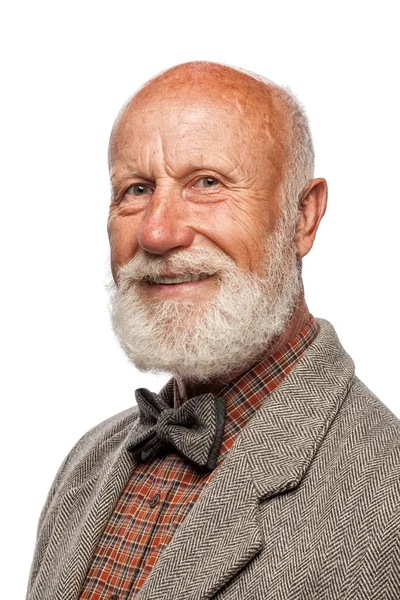 Old man with a big beard and a smile — Stock Photo, Image