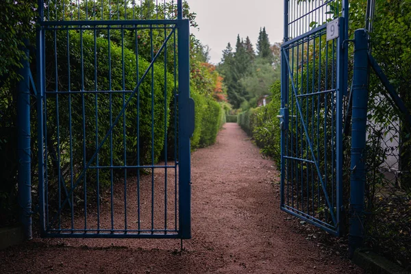 open blue gate to private area