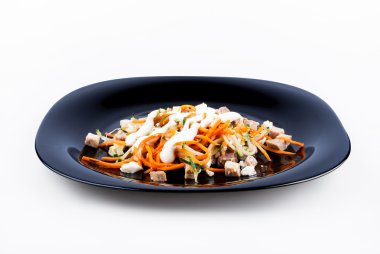 karanlık tabak etli salata