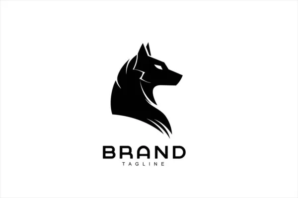 Köpek, K-9, Kara Kurt, Vahşi Kurt. Köpek logosu. Takım maskotu, topluluk simgesi, amblem, ürün kimliği, kıyafet için illüstrasyon vs. için uygun.