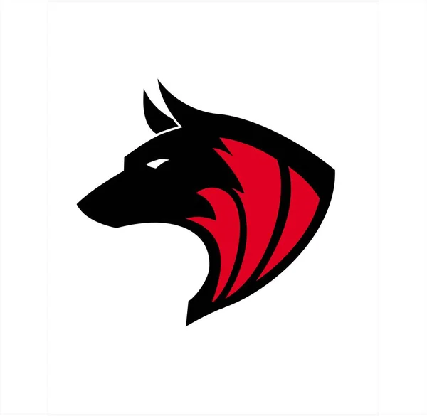 野生の狼 犬のロゴ チームマスコット コミュニティアイコン エンブレム 製品のアイデンティティ 服のイラストなどに適しています — ストックベクタ