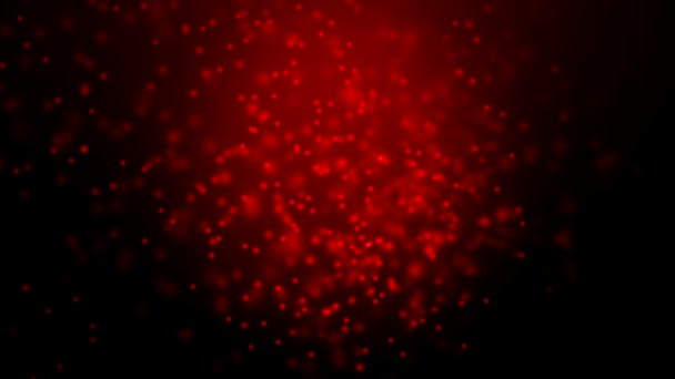 Αρχικό Αφηρημένο Κόκκινο Φόντο Flying Dots — Αρχείο Βίντεο