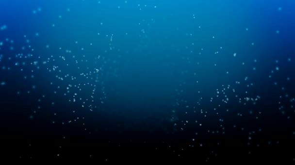 Blauer Hintergrund Mit Beweglichen Teilchen Attrappe — Stockvideo