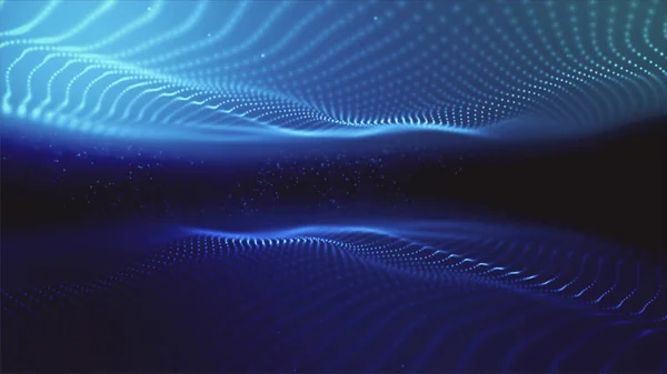 Mavi soyut, hareket eden noktalı alan arkaplanı