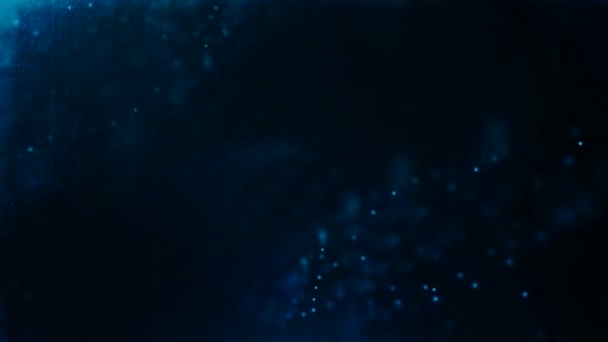 Fundo Abstrato Azul Escuro Com Partículas Flutuantes Lentamente — Vídeo de Stock