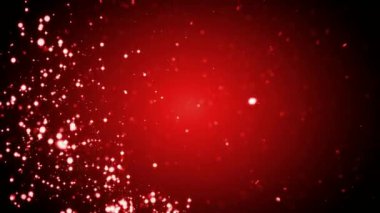 Kırmızı, Yeni Yıl, Noel arkaplanı yavaşça yüzen parçacıklar, maketler