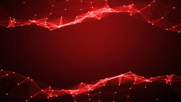 ill - Sunumlar için kırmızı soyut pleksus arkaplanı, hareket eden elementlerin logosu