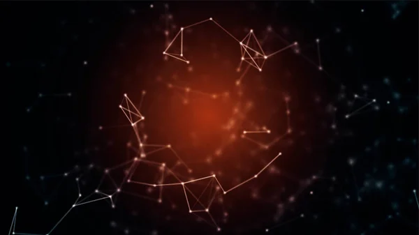 ill - Sunumlar için kırmızı soyut pleksus arkaplanı, hareket eden elementlerin logosu