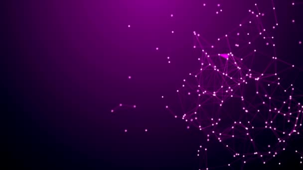 Фіолетовий Фон Рухомими Лініями Крапками Презентації Макет — стокове відео