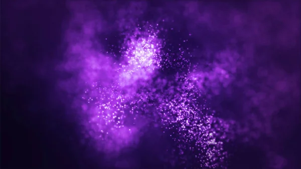 Mor bg üzerinde hareket eden noktalar ve çizgiler. Model.