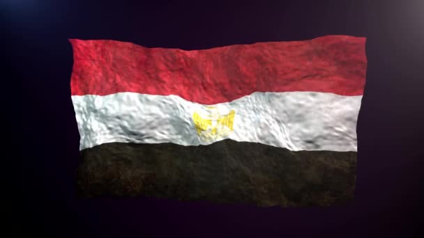 Прапор Єгипту Темному Тлі — стокове відео