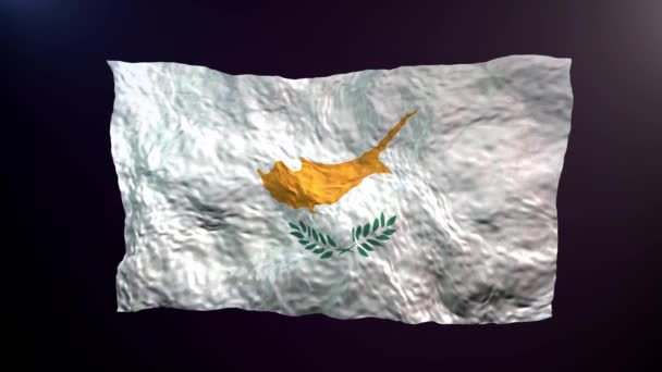 Размахивание Флагом Кипра Тёмном Фоне — стоковое видео