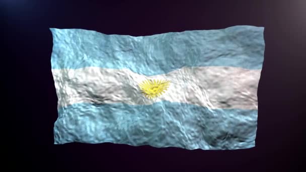 Sventolando Bandiera Argentina Sfondo Scuro — Video Stock