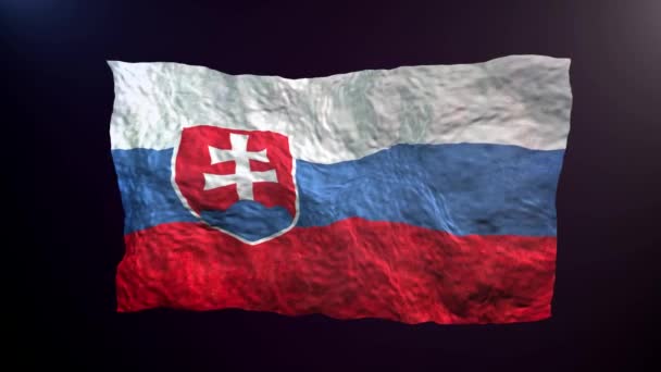 Размахивание Флагом Словакии Темном Фоне — стоковое видео