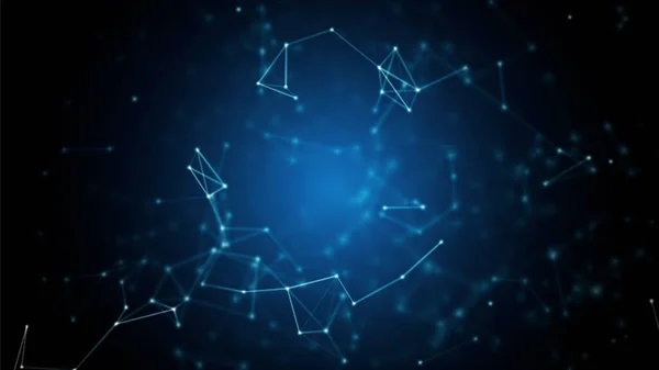 Mavi ekran ekranda canlandırmalı çizgiler ve noktalar, sunumlar için, lo