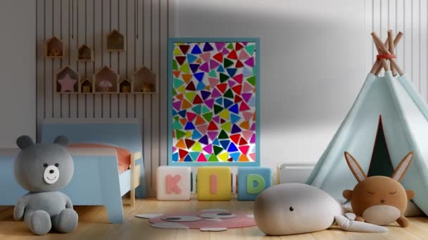 Children Room Animation Screen Triangles — Stock videók