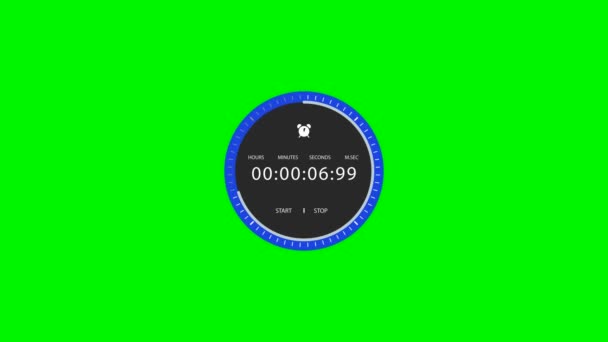 Timer Seconds Green Background — Stockvideo