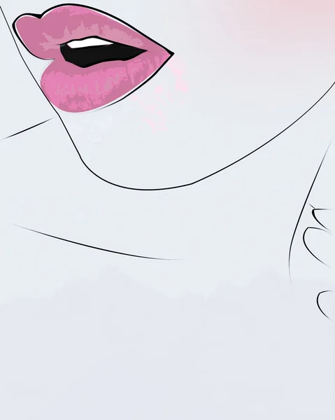 ピンクの唇 — ストック写真