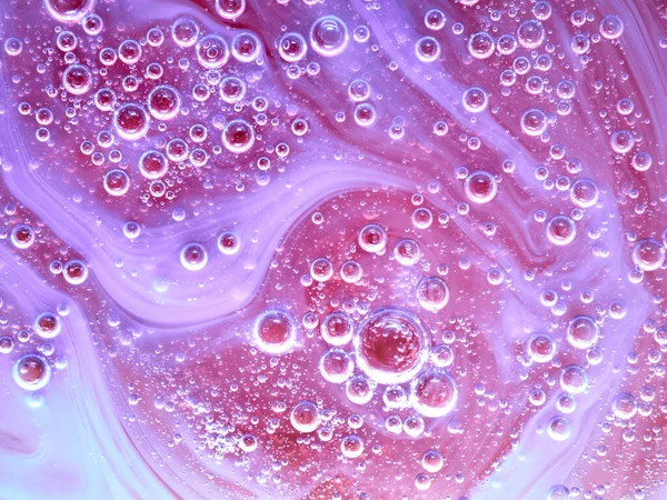 Abstract Roze Waterbellen Achtergrond Met Kopieerruimte — Stockfoto
