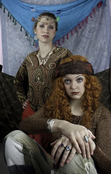 Two women dressed as a gypsies — Stock Photo, Image