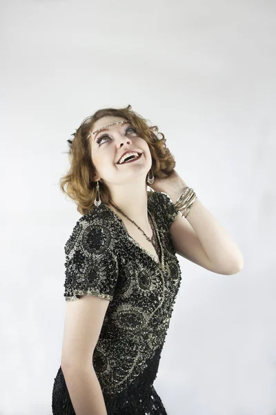 Woman dressed as flapper — Stock Photo, Image