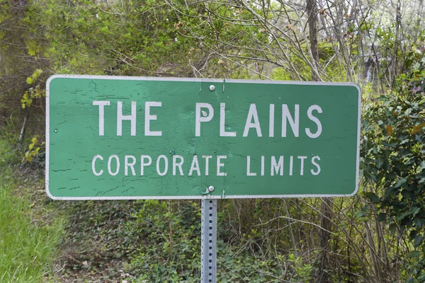 Road sign for The Plains, Virginia — Stock Photo, Image