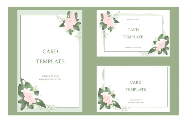 Ensemble Cartes Postales Invitations Mariage Date Sauvegarde Invitation Carte Postale — Image vectorielle