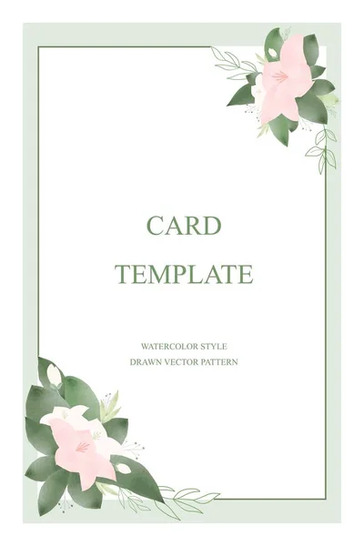 Karta Pozvánka Svatbu Uložte Datum Jemné Akvarelové Růžové Odstíny Květin — Stockový vektor