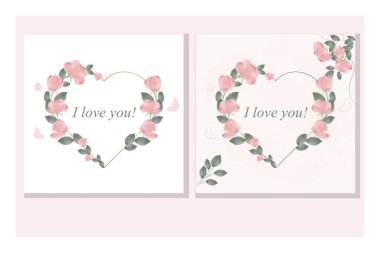 Doğum günü, Anneler Günü, Sevgililer Günü için tebrik kartları. Sevgililer günü için kare kart şablonları, yayınlar, sayfa tasarımı, reklamcılık. Kelebeklerle çiçek aranjmanı.