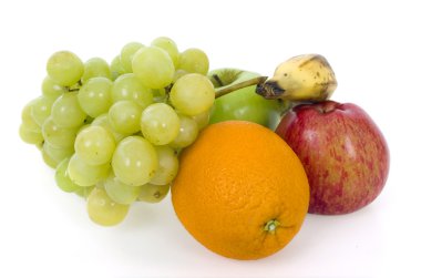 Beyaz bir arka plan üzerinde izole meyve