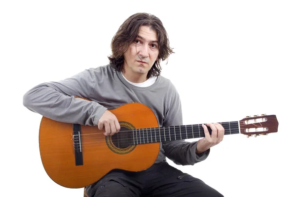 Gitara akustyczna gitarzysta człowiek klasycznego — Zdjęcie stockowe