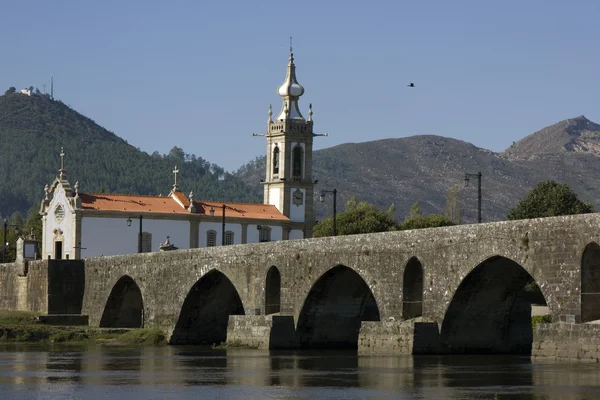 Starożytny rzymski most ponte de Lima w północnej części Portugalii Obrazek Stockowy