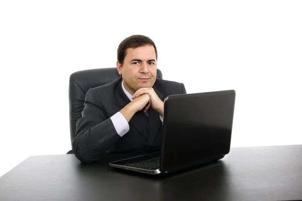 Young business man working with is laptop — Stock Photo, Image