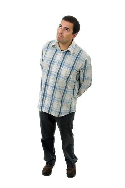 Young casual man full body in a white background — Stock Photo, Image